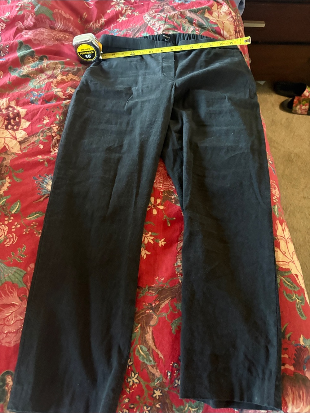 Theory Black Linen Woman’s Chinos - Straight Leg